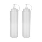 2 Adet Sos Şişesi 700 ml Plastik Yağlık Sirkelik Ketçap Mayonez Sızdırmaz Sosluk Yağdanlık - Option-1