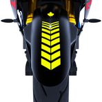 2 Adet Sport Tasarımlı Motosiklet Çamurluk Sticker Reflektif, Floresan, Parlak Düz, Özel Renkler Çınar Extreme Floresan Sarı