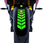 2 Adet Sport Tasarımlı Motosiklet Çamurluk Sticker Reflektif, Floresan, Parlak Düz, Özel Renkler Çınar Extreme Floresan Yeşil