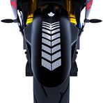 2 Adet Sport Tasarımlı Motosiklet Çamurluk Sticker Reflektif, Floresan, Parlak Düz, Özel Renkler Çınar Extreme Gümüş