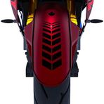 2 Adet Sport Tasarımlı Motosiklet Çamurluk Sticker Reflektif, Floresan, Parlak Düz, Özel Renkler Çınar Extreme Jet Siyah