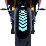 2 Adet Sport Tasarımlı Motosiklet Çamurluk Sticker Reflektif, Floresan, Parlak Düz, Özel Renkler Çınar Extreme Nane Yeşili