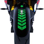 2 Adet Sport Tasarımlı Motosiklet Çamurluk Sticker Reflektif, Floresan, Parlak Düz, Özel Renkler Çınar Extreme Orman Yeşili