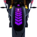 2 Adet Sport Tasarımlı Motosiklet Çamurluk Sticker Reflektif, Floresan, Parlak Düz, Özel Renkler Çınar Extreme Patlıcan Moru