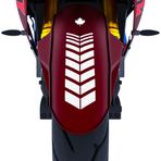 2 Adet Sport Tasarımlı Motosiklet Çamurluk Sticker Reflektif, Floresan, Parlak Düz, Özel Renkler Çınar Extreme Reflektif Gri