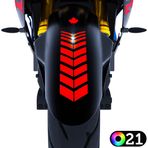 2 Adet Sport Tasarımlı Motosiklet Çamurluk Sticker Reflektif, Floresan, Parlak Düz, Özel Renkler Çınar Extreme S-CMRLK-BUYUK