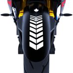 2 Adet Sport Tasarımlı Motosiklet Çamurluk Sticker Reflektif, Floresan, Parlak Düz, Özel Renkler Çınar Extreme Süt Beyaz
