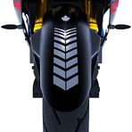 2 Adet Sport Tasarımlı Motosiklet Çamurluk Sticker Reflektif, Floresan, Parlak Düz, Özel Renkler Çınar Extreme Taş Grisi