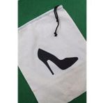 2 Adet Stiletto Baskılı Keten Ayakkabı Poşeti - Ayakkabı Düzenleyici