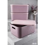 2 Adet Storage 13 Lt Mor Cok Amacli Dolap Ici Duzenleyici Kapakli Kutu Dekoratif Kutu
