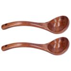 2 Adet Tahta Kaşık Uzun Uzunluklu Set Uzun Saplı Kit Lapa Kaşığı Güveç, Kepçeler (kaşık ağız genişliği 8CM)