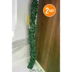 2 Adet - Telli Sarmaşık Yaprak Şerit Yapay Çiçek Sarmaşık Süsleme Çiçeği - 2x7 Metre 14 Metre Yeşil