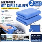 2 Adet Ultra Emici Oto Kurulama Bezi Mikrofiber Temizlik Bezi Araç, Cam, Mutfak Çok Amaçlı Bez Çok Renkli
