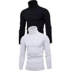 2 Adet Unisex Kaşkorse Boğazlı Full Likralı Fitilli Body Kazak - Çok Renkli - Standart