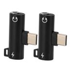 2 Adet Usb C - 3.5Mm Ses Adaptörü Usb C - 3.5Mm Adaptör DönüştürüCü Adaptör DönüştürüCü Kulaklıklar Için, Trafo, Usb C - 3 5Mm Ses Jak Adaptörü Harici Ses Kartları (BLACK)