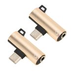2 Adet Usb C - 3.5Mm Ses Adaptörü Usb C - 3.5Mm Adaptör DönüştürüCü Adaptör DönüştürüCü Kulaklıklar Için, Trafo, Usb C - 3 5Mm Ses Jak Adaptörü Harici Ses Kartları (GOLD)