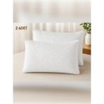 2 Adet Visco Tombul Yastık - Beyaz - 40X60 cm Boyun Rahatlatıcı Yastık Giderici Visco - 40 x 60 cm