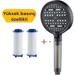 2 Adet Yedek Filtreli Su Tasarruflu Kireç Önlryici Özellikli Duş Başlığı Turbo Basınç Özellikli