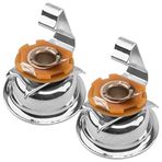 2 Adet Yootones 1/4 İnç Gitar Stereo Çıkış Soketi Jak Fiş Fender Telecaster TL Elektrikli Bas Ukulele Gitar Aksesuarları ile Uyumlu (Gümüş)