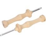 2 adet yumruk iğne nakış seti ahşap saplı iplik iğne DIY el yapımı örgü araçları