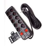 2 Ah Çift USB Çıkışlı 10lu Grup Priz 3 Metre Anahtarlı 5+5 Sistem2000 Çoklu Priz 3x1.5 Bakır Kablolu