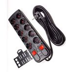 2 Amper 2 USB Çıkışlı 10lu Grup Priz 2 Metre Anahtarlı 5+5 Sistem2000 Çoklu Priz 3x1.5 Bakır Kablolu