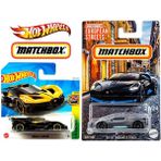2 Araç Bugatti Set - Hot Wheels Bolide (Sarı) & Matchbox Divo (1/64)