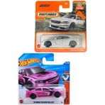 2 Araç Set - Hot Wheels '20 Dodge Charger Hellcat I Pembe & Matchbox 2018 Dodge Charger I Beyaz (1/64)