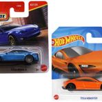2 Araç Tesla Set - Matchbox Tesla Model S & Hot Wheels Tesla Roadster (1/64)