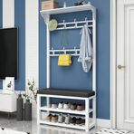 2 Ayakkabı Depolu Ayaklı Portmanto Metal Giriş Askısı Oturma Odası Rafı Koridor Gardırop ve Giriş (60 cm 80 cm 100 cm)