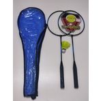 2 Badminton Raketi 1 Badminton Topu Çantalı Çiftli Set MAVİ
