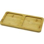 2 Bölmeli Dikdörtgen Ahşap Bambu Yağdanlık Altlık Mini Tepsi 20X10X0.8CM (5224)