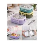 2 Bölmeli Paslanmaz Çelik Lunch Box – Sızdırmaz Kilitli Yemek Taşıma Kabı 6570076225965