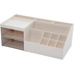 2 Çekmeceli + 12 Bölmeli Plastik Makyaj - Takı Organizer 12X24CM-- Y: 4-6-7-8-9cm (4887) - Renkli