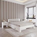2 Çekmeceli Letto Mdf Karyola | Tek ve Çift Kişilik Yatak Uyumlu, Kolay Kurulum - Beyaz - 140 x 200 cm