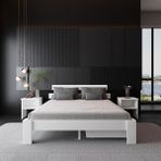 2 Çekmeceli Lotus Mdf Karyola | Çift Kişilik Yatak Uyumlu, Kolay Kurulum - Beyaz - 140 x 190 cm