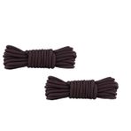 2 ÇİFT - Çift Katmanlı, Sağlam, Dayanıklı, Fitilli, 5 mm Çaplı.Esnemez, Yuvarlak Bot Bağcığı, Ayakkabı Bağcığı, (2 Çift Koyu Kahverengi, 200 cm)