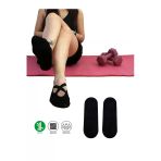 2 Çift Siyah Kaymaz Taban Silikon Baskılı Yoga Fitness Pilates Ve Aktivite Kadın Çorabı