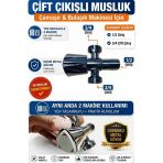 2 Çıkışlı Çift Su Girişli Çamaşır Ve Bulaşık Makine Musluğu Taharet Musluğu Taksimat Musluk