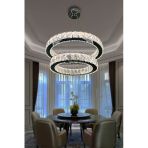 2 Daire Taşlı Modern Led Avize