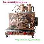 2 Demlikli Bakır Çay Ocağı Tuğra Model 2 Gözlü Bakır Çay Kazanı Elektrik + Doğalgazlı Ce Belgeli Gazmer Onaylı Bakır Çay Semaveri Ets Sistemli