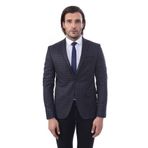 2 Düğmeli Kareli Lacivert Erkek Ceket - Wessi