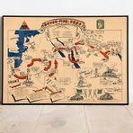 2. Dünya Savaşı Askeri Harekat Haritası Sanatsal Duvar Dekorasyon Poster 60x90cm.