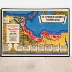 2. Dünya Savaşı Kuzey Afrika Askeri Operasyon Haritası Poster 60x90cm.