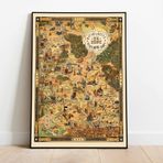 2. Dünya Savaşı sonrası Almanya Haritası Sanatsal Duvar Dekorasyon Poster 60x90cm.