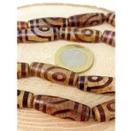 2 Göz Tibet Akik Taşı Silindir Kesim 10x30mm/adet (45798-1)