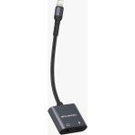 2 In 1 Lightning Hub Çoklayıcı Kablo Şarj ve Kulaklık Girişli Lightning Aux Dönüştürücü Çevirici - Siyah