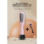 2 In 1 Negatif Iyon Teknolojili Saç Kırık Alma Makinesi LCD Ekran ( Şarjlı Kablosuz Stantlı ) - Pembe