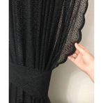 2 Kanat Renkli Siyah Petek Desen Bağcıklı Tül Fon Perde 2 Kanat - 90 x 250 cm