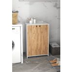 2 Kapaklı 4 Raflı Pratik Ve Modern Banyo Dolabı Havlu Dolabı Atlantik Çam - Beyaz
